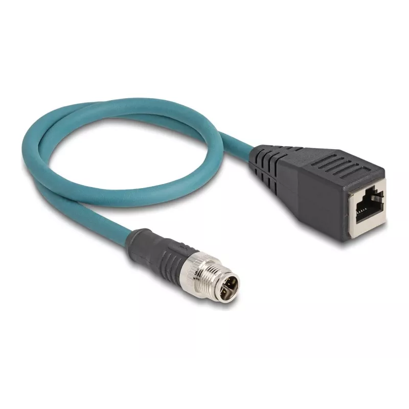 DeLOCK M12 sovitinkaapeli X-koodattu 8-pin uros - RJ45 naaras 50 cm
