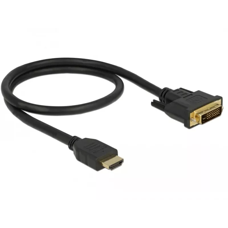 Videokaapeliadapteri DeLOCK 85651 0,5 m HDMI tyyppi A DVI musta