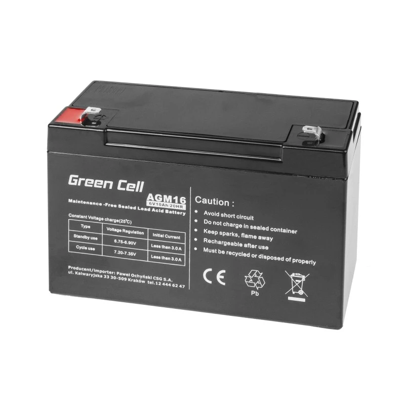 UPS-akku suljettu lyijy-happo Green Cell AGM16