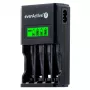 Akkulaturi everActive NC450B — 4 kennon AAA-laturi, 110/230V AC, musta