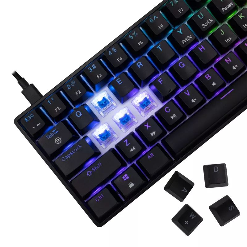 Mekaaninen näppäimistö White Shark Shinobi-2 Blue -kytkin musta US-asettelu