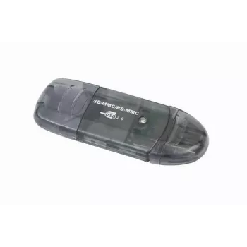USB 2.0 -kortinlukija Gembird FD2-SD-1 — MMC/SD/SDHC/SDXC, 73×30×10 mm, 13 g, musta