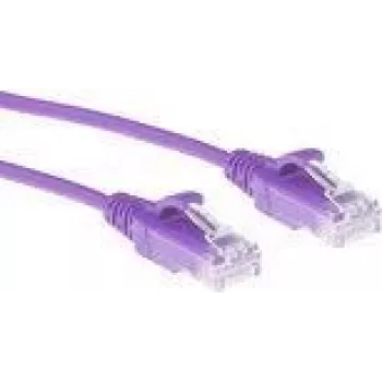 ACT violetti 1 m LSZH U/UTP CAT6 Datacenter Slimline -verkkokaapeli ilman salpaa RJ45-liittimillä