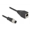 DeLOCK M12 sovitinkaapeli D-koodattu 4-napainen uros RJ45 naaras 50 cm