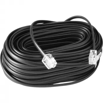 Wentronic Goobay modulaarinen liitäntäkaapeli, musta, 10 m - RJ11/RJ14-liitin (6P4C) - RJ11/RJ14-liitin (6P4C) (50319)