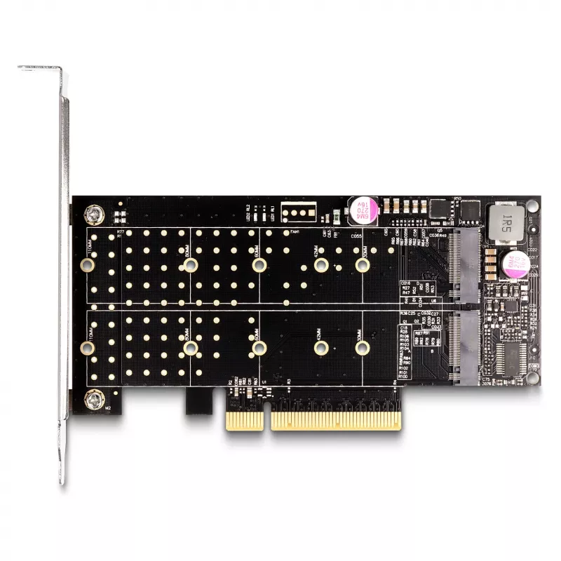DeLOCK PCI Express x8 -kortti 2 x sisäinen NVMe M.2 Key M Bifurcation Low Profile