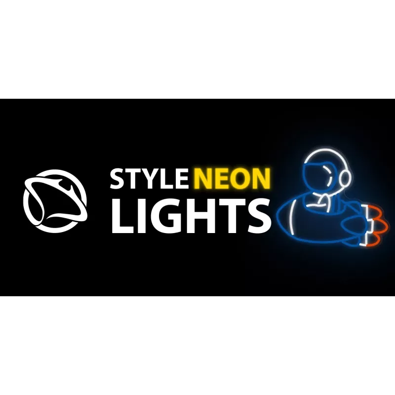 Koristeellinen neonvalo MANTA SNL90MT Style Neon Lights — astronautti raketissa