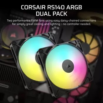 Tuuletin Corsair RS140 ARGB 14 cm musta 330-1700 RPM