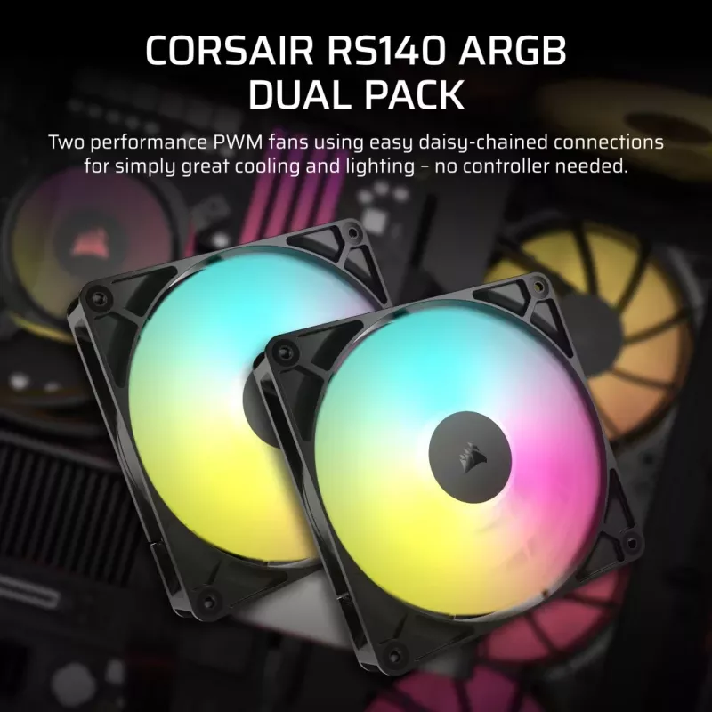 Tuuletin Corsair RS140 ARGB 14 cm musta 330-1700 RPM
