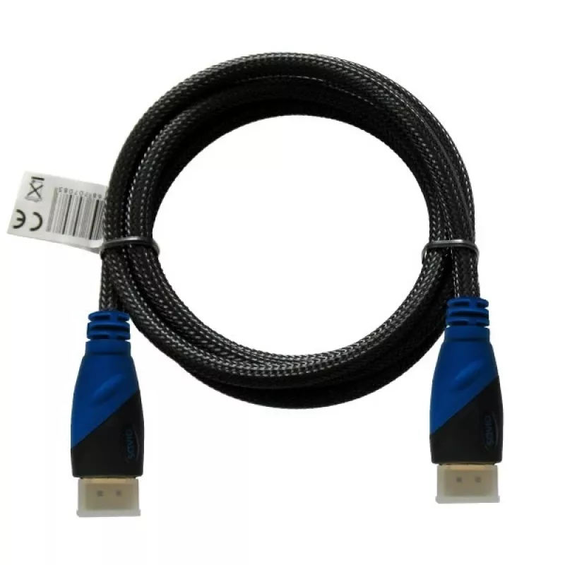 HDMI-kaapeli SAVIO CL-02 1,5 m — HDMI 1.4, 4096×2160, ARC, Ethernet, kullatut koskettimet