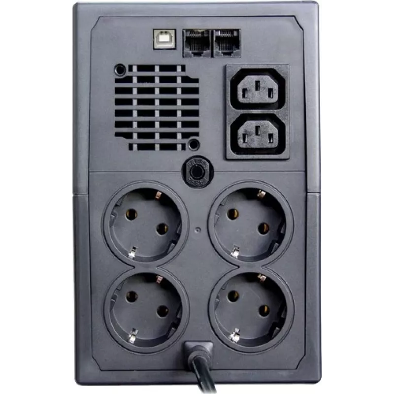 Keskeytymätön virransyöttö ORVALDI ID2K0CH Line-Interactive 2 kVA / 1200 W, 24 V, 9 Ah akut, LCD, USB, kompakti musta