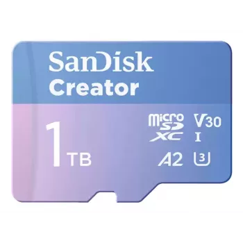 SanDisk Creator MicroSD-muistikortti 1TB suurilla siirtonopeuksilla jopa 190 MB/s