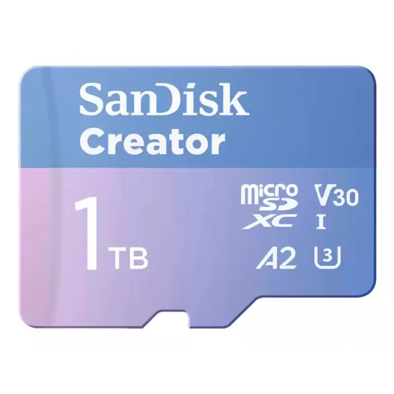 SanDisk Creator MicroSD-muistikortti 1TB suurilla siirtonopeuksilla jopa 190 MB/s