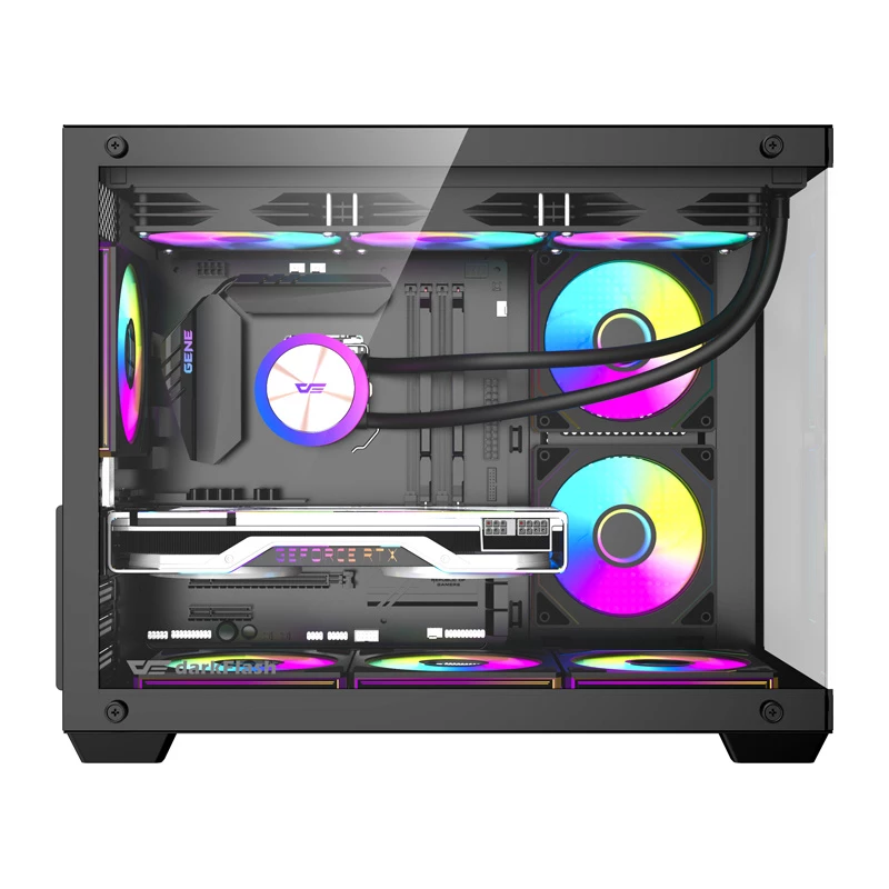 Tietokonekotelo DarkFlash B275 PRO (musta) 6 esiasennetulla tuulettimella