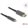 Aktiivinen optinen kaapeli DELOCK USB-C - DisplayPort 20 m, malli 81607