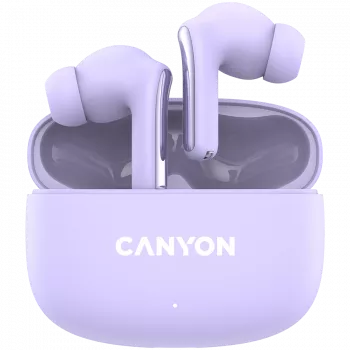 Canyon TWS-9 CNS-TWS9P kuulokkeet – True Wireless – Bluetooth 5.4 – In-Ear – 6h + 30h käyttöaika – USB-C latauskotelo – kosketusohjaus – violetti