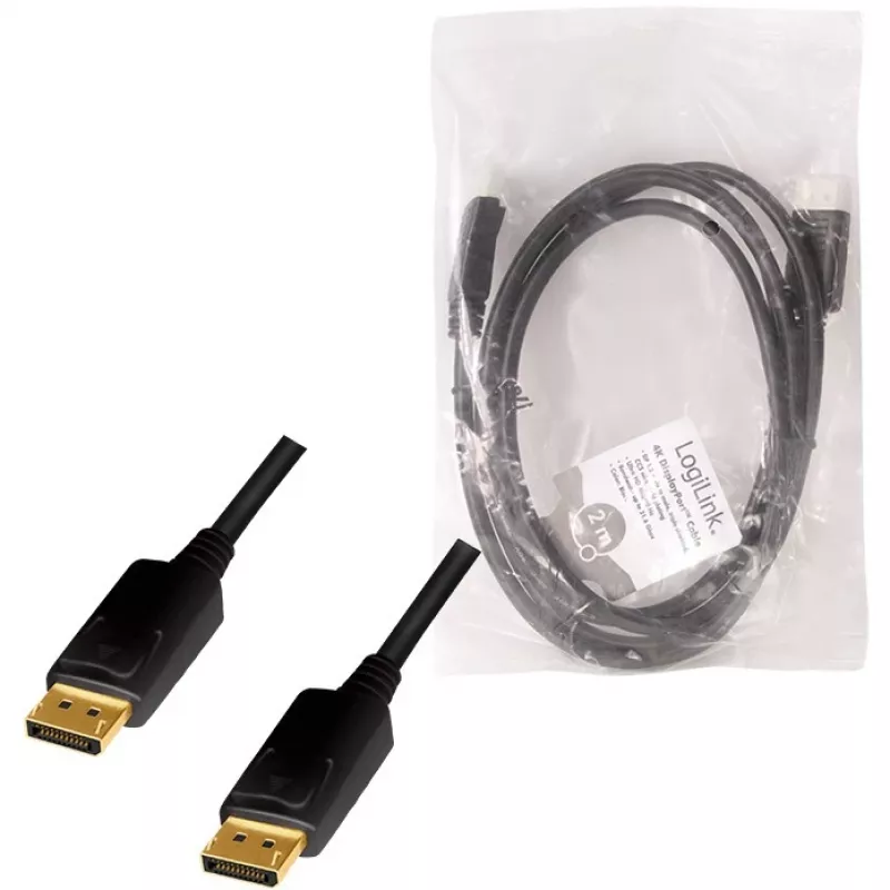 DisplayPort-kaapeli LogiLink CD0101 2 m musta