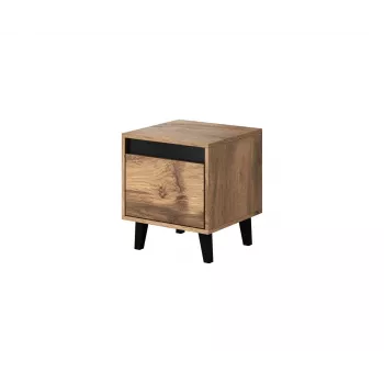 Yöpöytä cama meble NORD, 2 kpl:n sarja, 40×38×45 cm, tammi Wotan/antrasiitti, 1 laatikko, 16 mm runko