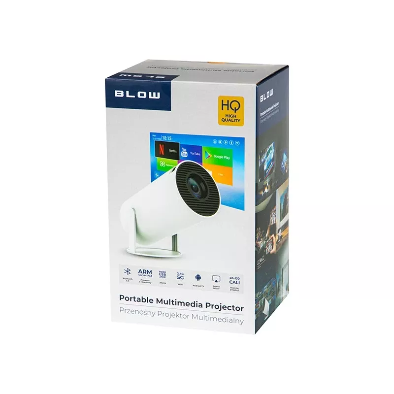 Projektori WiFi kaukosäädin Android TV 130 inch 4K Full HD HY300 Pro LED