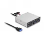 DeLOCK 64207 USB-keskitin 5000 Mbit/s musta harmaa