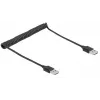 Spiraalikaapeli DeLOCK EASY-USB 2.0 Type-A uros Type-A uros 0,5 m–0,8 m musta