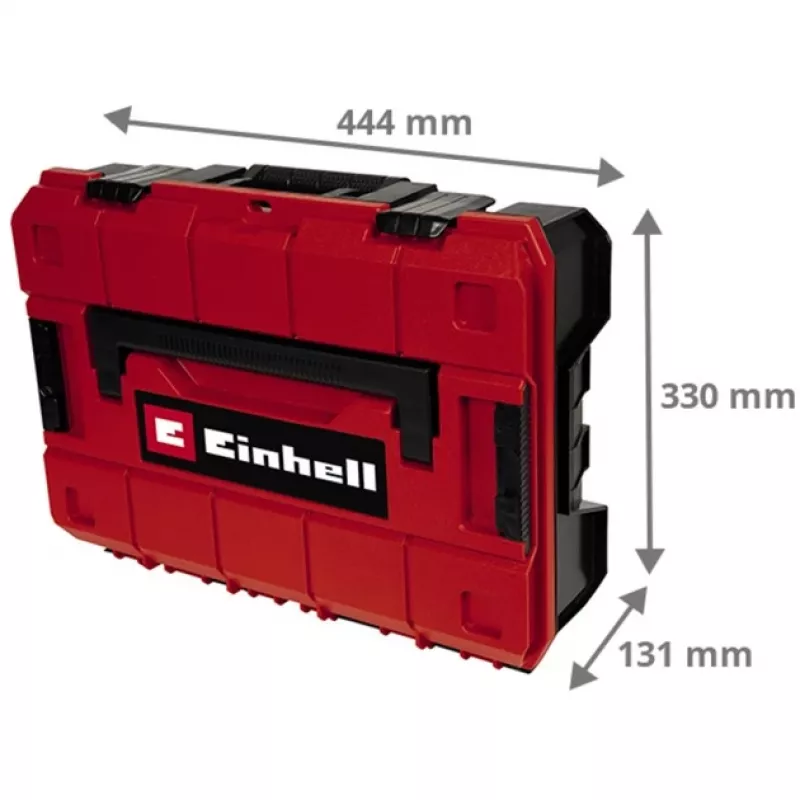Einhell 4540019 E-Case S-F järjestelmälaukku ruudukkovaahtomuovilla, roiskeveden kestävä, polypropeeni, kantavuus 25 kg, musta/punainen