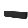 TV-taso cama meble LIVERTI 2000x420x480 mm, musta lastulevykansi, musta kehys