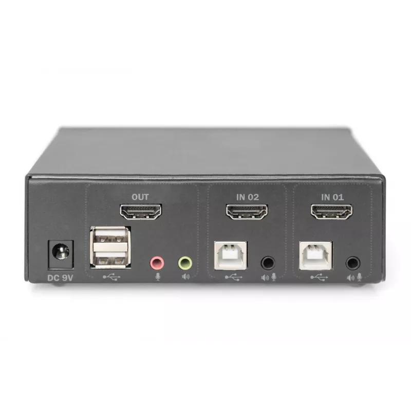 KVM-kytkin Digitus 2 porttia Single Display 4K HDMI