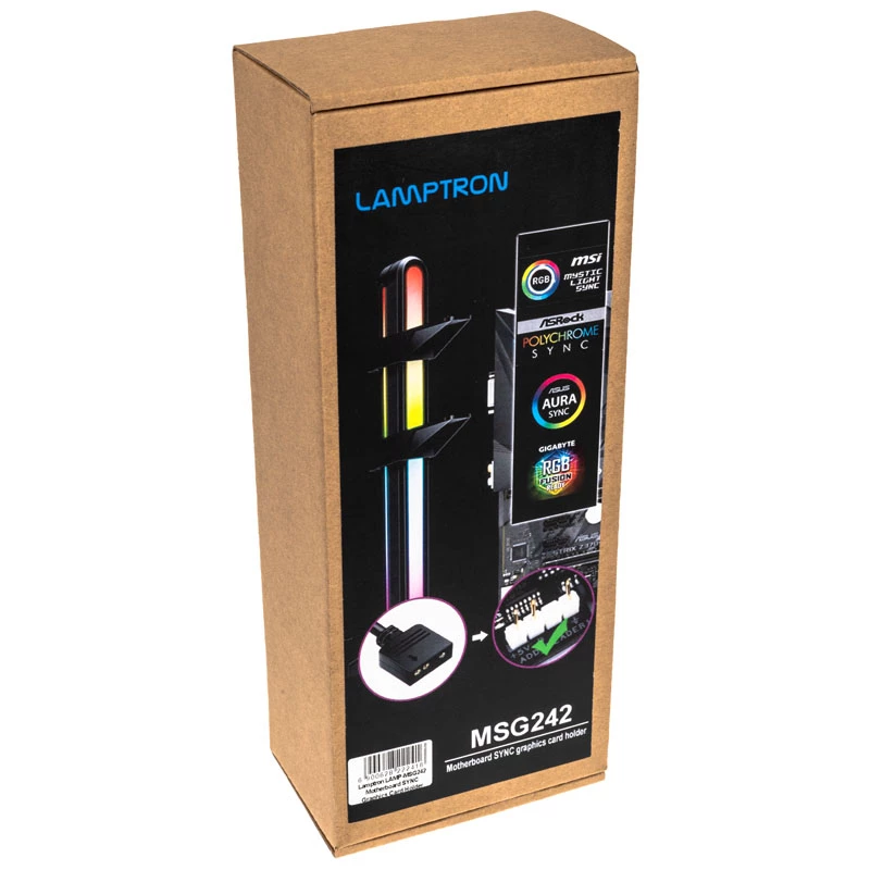 GPU-tukiteline Lamptron GPU-teline ARGB — musta