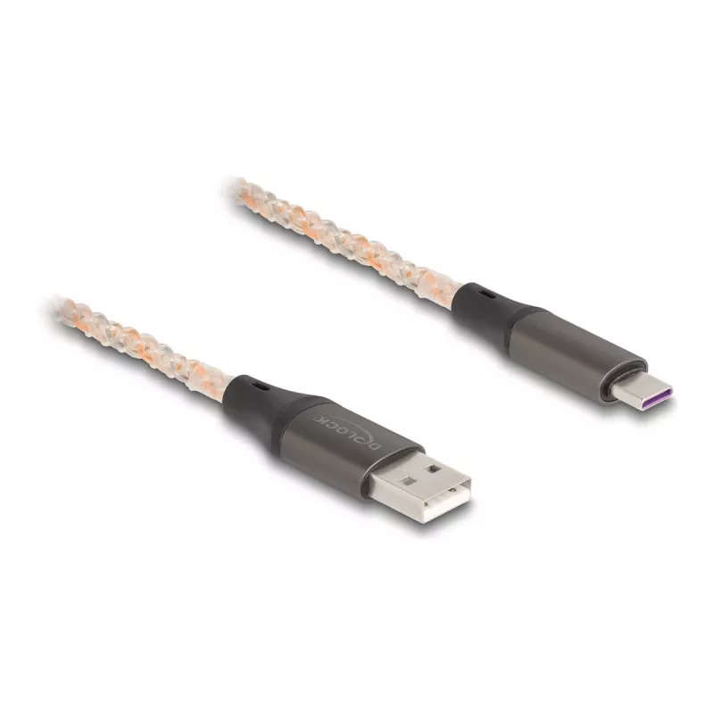 DeLOCK USB 2.0 -kaapeli Type-A - USB Type-C RGB 1m