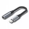 Äänisovitin Vention Lightning–3,5 mm BMBHA, Lightning–3,5 mm langallinen sovitin 0,1 m kaapelilla, harmaa