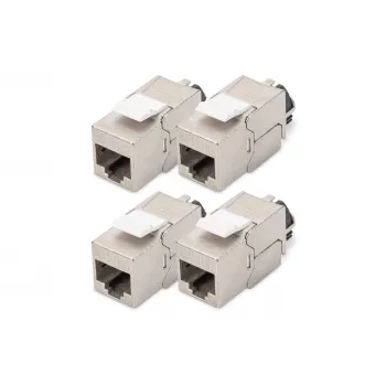 Digitus Cat. 6A Keystone -moduuli suojattu 4 kpl hopea RJ-45