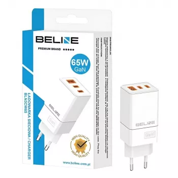 Beline ad. Siec. 2x USB-C 1x USB 65W valkoinen/valkoinen (vain pää) PD 3.0 QC