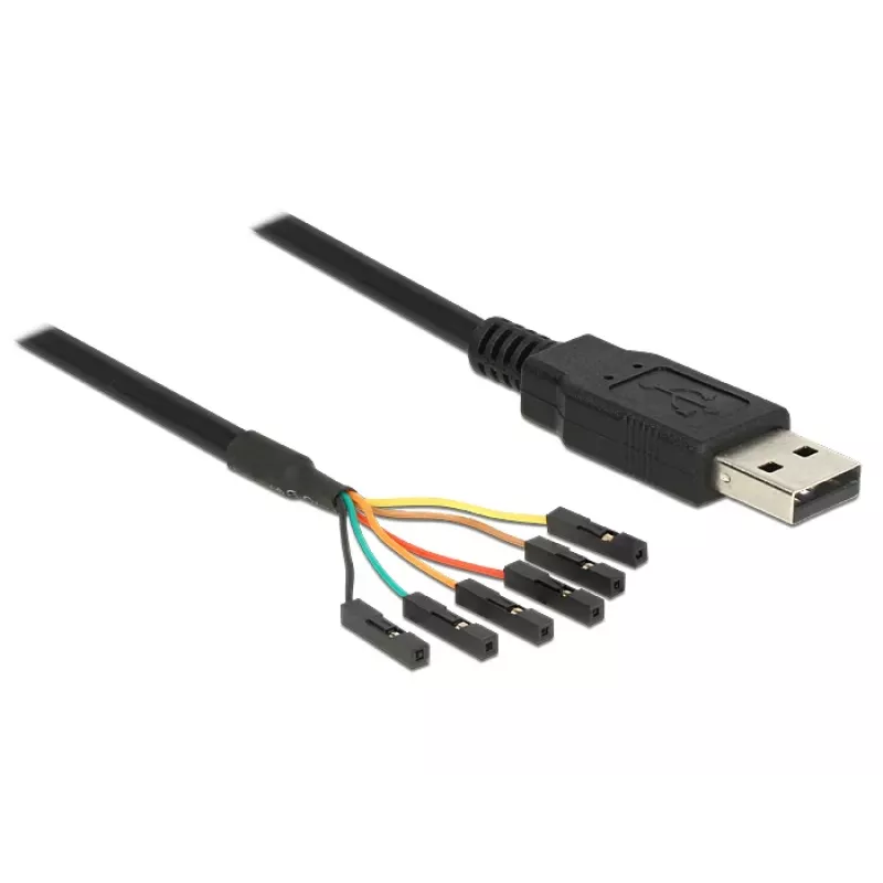 USB-kaapeli DeLOCK 1,8 m USB2.0-A/TTL 6-napainen musta
