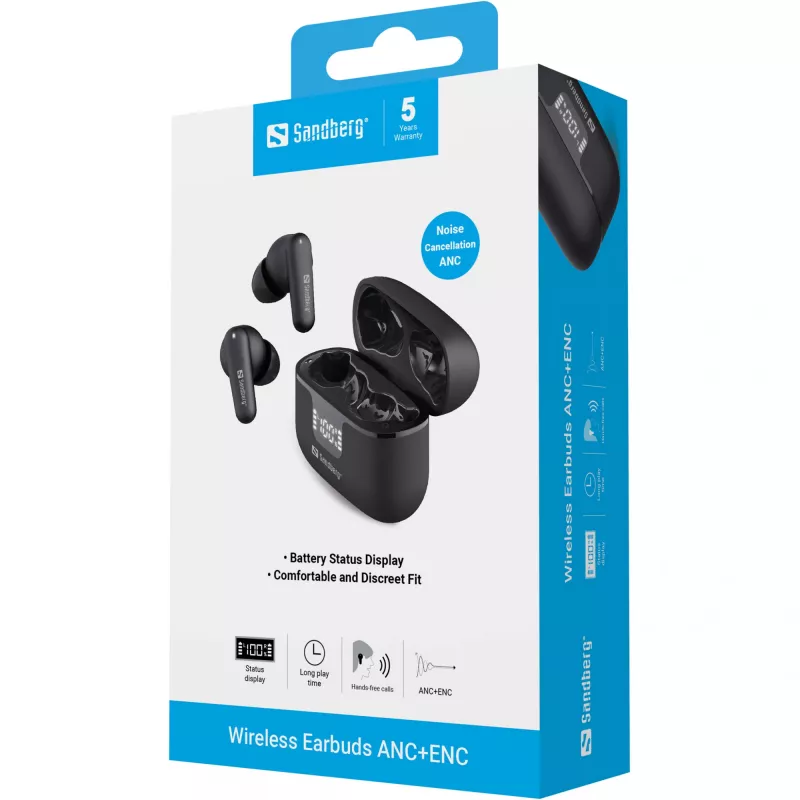 Kuulokkeet Sandberg Wireless Earbuds ANC+ENC