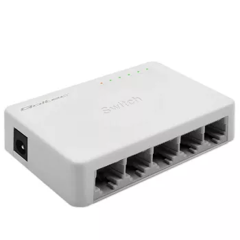 Verkkokytkin QOLTEC 52247 5 x RJ45-porttia 1000 Mbit/s Gigabit hallitsematon