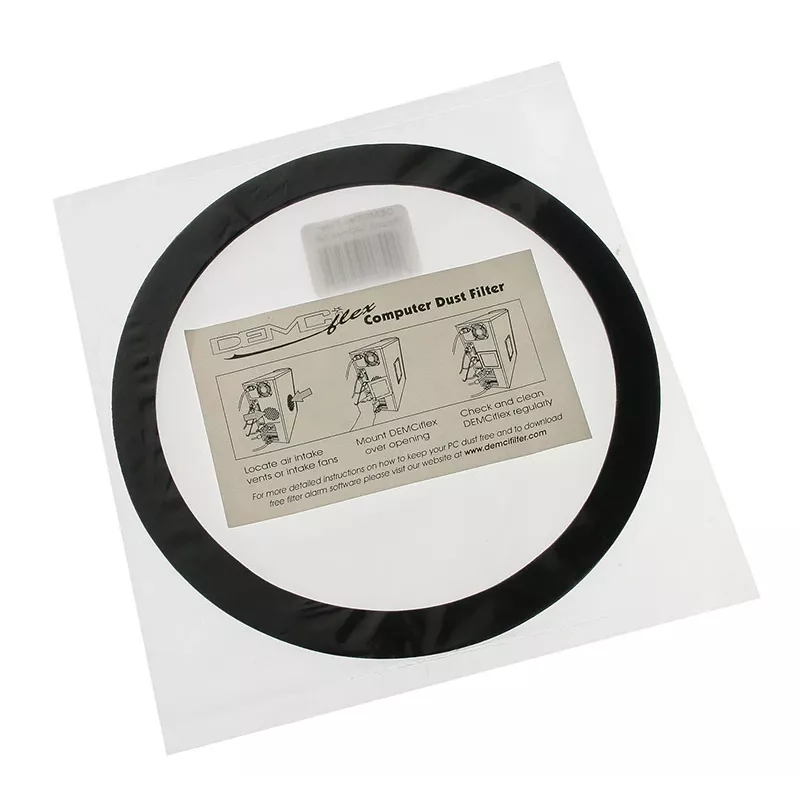 Pölysuodatin DEMCiflex 140 mm pyöreä – musta/valkoinen kotelotuulettimelle