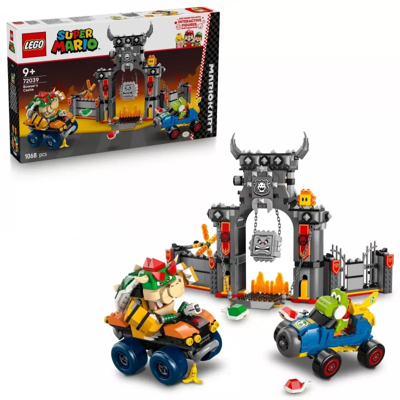 LEGO-sarja 72039 Super Mario Bowserin linnoitus Mario Kart -karting, interaktiivinen leikkisarja