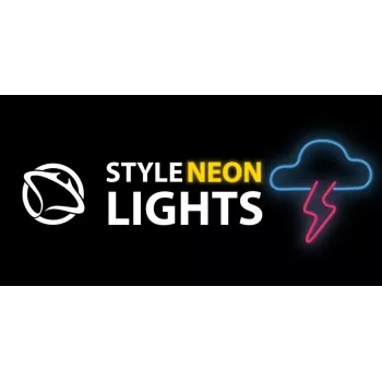 Neonvalo MANTA SNL71BL pilvi ja salama sininen‑vaaleanpunainen – koristeellinen LED-neonkyltti