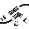 3-in-1-latauskaapeli ColorWay CW-CBUU037-BK — Lightning, Micro-USB, USB-C, 1 m, 2,4 A