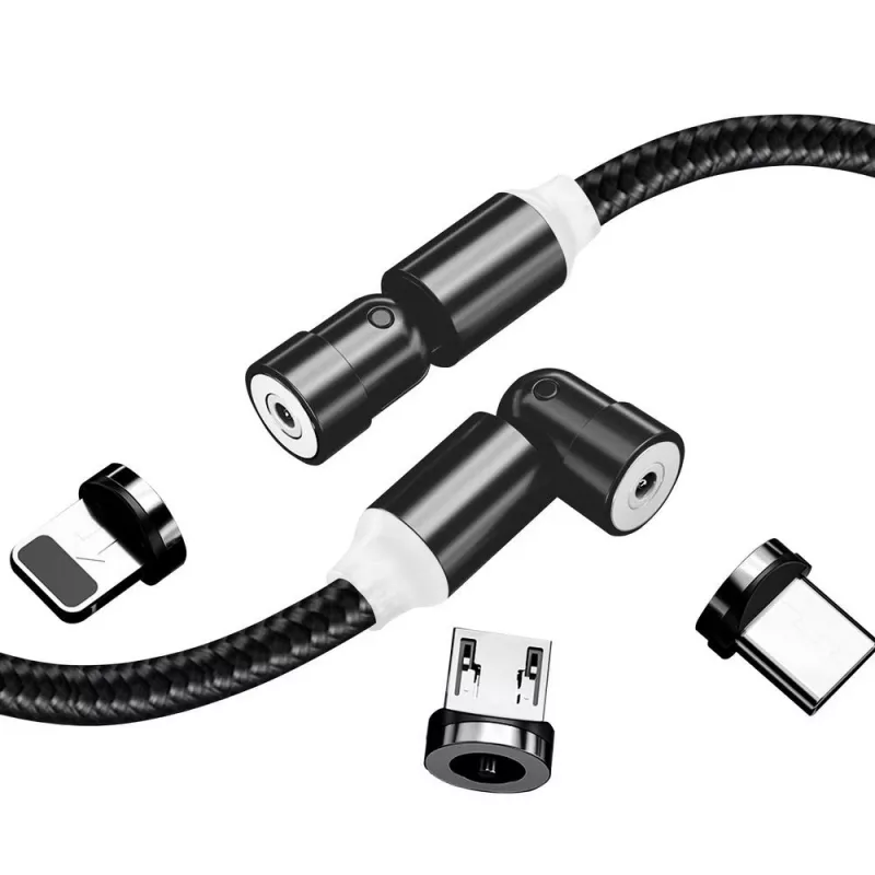 3-in-1-latauskaapeli ColorWay CW-CBUU037-BK — Lightning, Micro-USB, USB-C, 1 m, 2,4 A