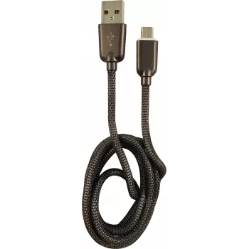LC-POWER kaapeli USB-Micro-1M-6 1 m hopea metalli, USB-A → Micro-USB (LC-C-USB-MICRO-1M-6)
