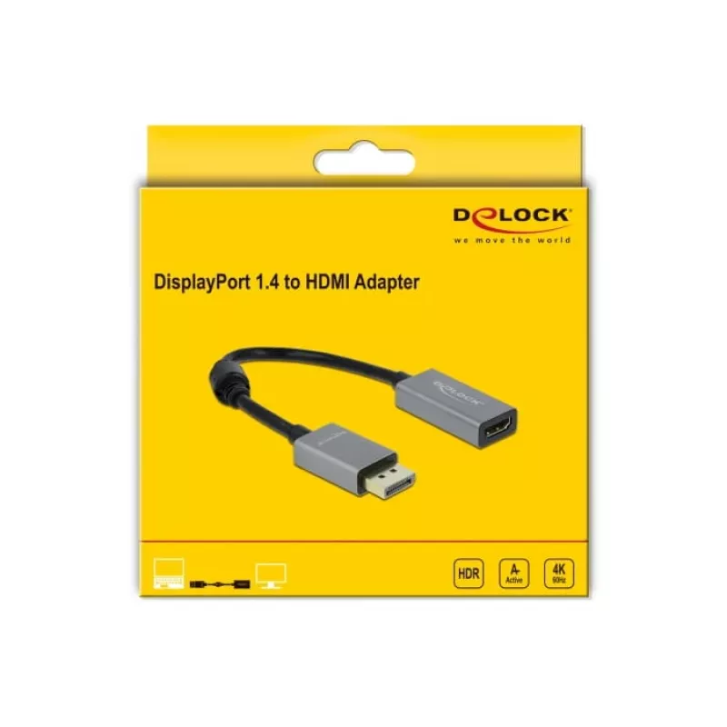 Aktiivinen DisplayPort 1.4 - HDMI sovitin DeLOCK 66436