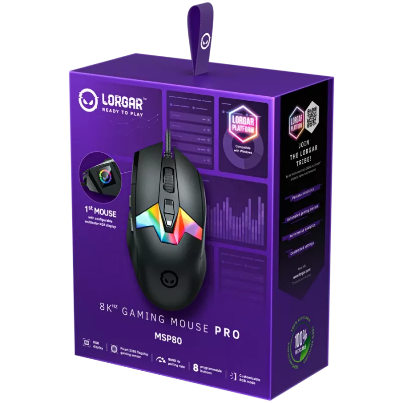 Pelihiiri LORGAR MSP80 8000 Hz USB