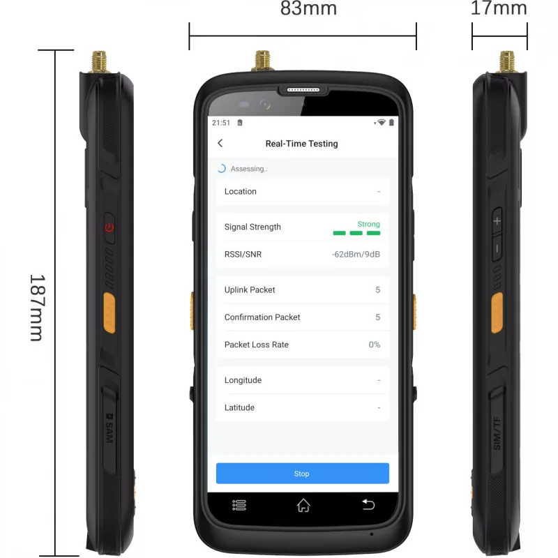 LoRaWAN Wi‑Fi kenttätestaaja Milesight FT101-868M — malli FT101-868M