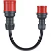 Adapteri Gemini flex 22 kW CEE punainen kolmivaihe 32A > CEE punainen 16A musta 30cm