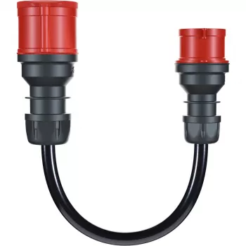 Adapteri Gemini flex 22 kW CEE punainen kolmivaihe 32A > CEE punainen 16A musta 30cm