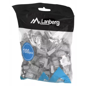 LANBERG RJ-45-liitin PLS-5000EZ, Cat5e, F/UTP (FTP), harmaa, 100 kpl