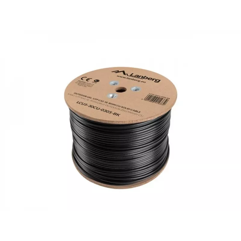 Lanberg LCU5-30CU-0305-BK verkkokaapeli 305 m Cat5e U/UTP (UTP) musta (LCU5-30CU-0305-BK)