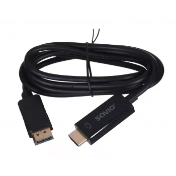 SAVIO videokaapeliadapteri DisplayPort - HDMI tyyppi A CL-56, 1,5 m, musta